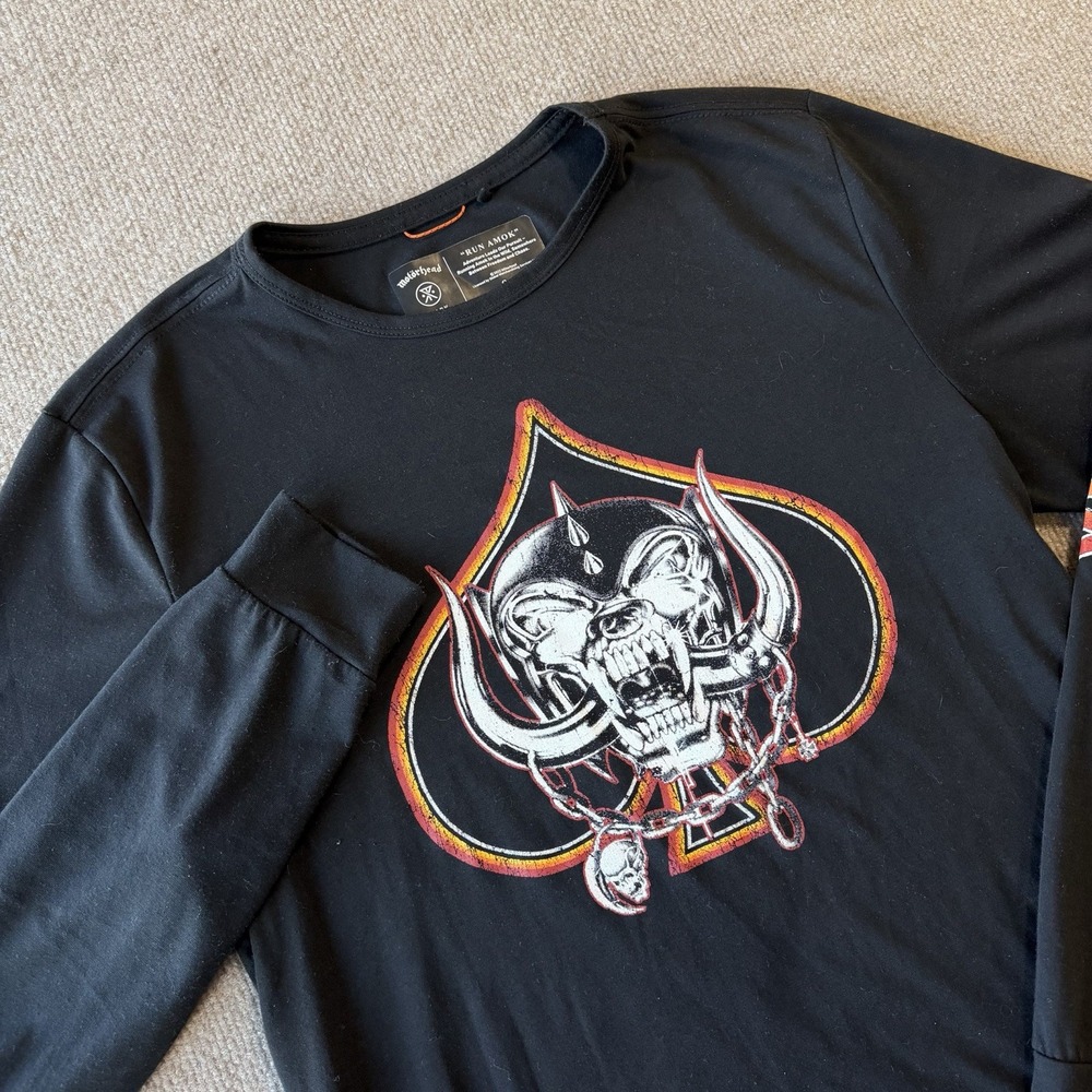 Motorhead Shirt Black Roark Run Amok Mathis Ace Of Spades Men's Long Sleeve Sz S